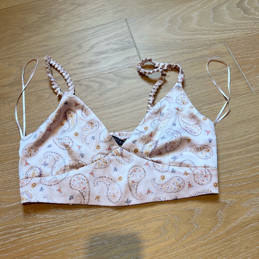 NYT zara satin effect crop top
